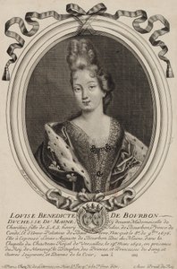Gravyr av Louise Bénédicte de Bourbon (hertiginnan av Maine), av Nicholas de Larmessin från Paris ca 1690