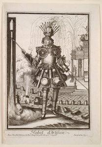 Fantasifulla kostymer: Costume of the Fireworks Maker, c. 1690.
