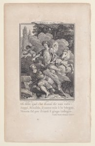 Canto 42, rum 64, från Orlando Furioso, 1774., 1774.