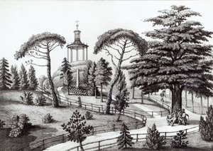 Labyrinten fra Jardin des Plantes, Paris, graveret af Francois Aubertin (177383-1821) swed av Nicolas the Younger Huet