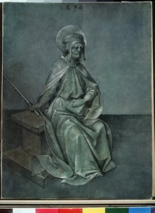 ""Aposteln Simon"" Akvarell och tusch av Nikolaus Alexander Mair von Landshut (1450-1510) 1496 Pushkin Museum, Moskva