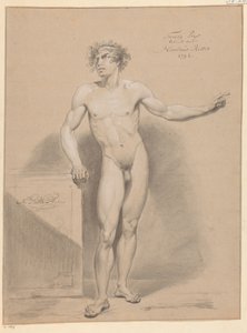 Stående manlig naken, sedd framifrån (2:a pris 1796) av Nicolaus Ritter jr.