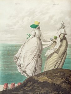 Badplats, från "Gallery of Fashion", 1797 (färggravyr) av Nicolaus von Heideloff