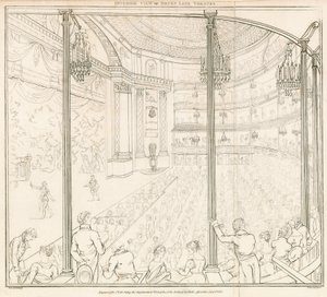 Interiörvy av Drury Lane Theatre, London av Nicolaus von Heideloff