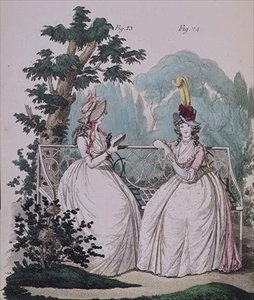 Morgonklänning, fikon. 23 och 24, från Nikolaus Heideloffs "Gallery of Fashion", Vol I, september 1794 (tryck) av Nicolaus von Heideloff