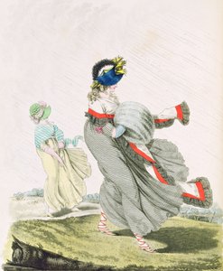 Morgonklänningar fikon. 134 och 135 från Nikolaus Heideloffs "Gallery of Fashion" Vol II, april 1797 (tryck) av Nicolaus von Heideloff