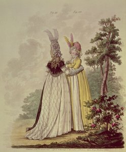 Vandringsklänningar från N. Heideloffs "Gallery of Fashion", 1796 (akvatint)