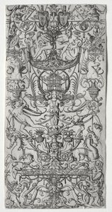 Ornamentpanel med en fågelbur, ca. 1500-1512.