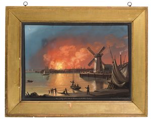 En vy av New York-branden, tagen nära bruket i Brooklyn, 16 december 1835