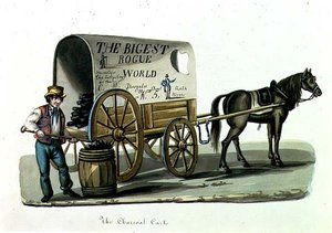 Träkolsvagnen, ca 1840-44 (akvarell på papper) av Nicolino Calyo