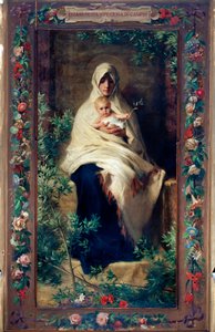 Vår Fru av olivträdet Målning av Niccolo Barabino (1832-1891) 1800-talets gener, kyrkan Santa Maria della Cella