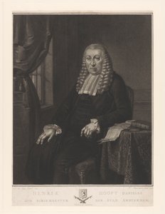 Porträtt av Hendrik Danielsz. Hooft, borgmästare i Amsterdam av Nicolo Schiavonetti