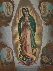 Jungfrun av Guadalupe med de fyra uppenbarelserna, 1773.