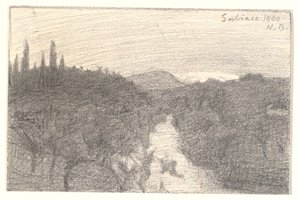 Italienskt landskap av Niels Jakob Jakobsen Bjerre