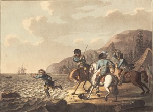 Tordenskjold flyr de svenska drakarna av Niels Truslew