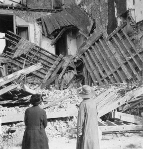 Hus förstört av en bomb, Armentières, Frankrike, första världskriget, c1914-c1918