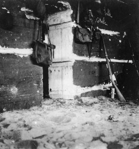 Interiör av en tysk dugout, första världskriget, c1914-c1918.