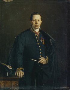 Porträtt av konstnären Pyotr Basin 1794-1881, 1857 av Nikanor Leontievich Tiutriumov