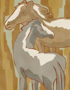 Familjen Calm Horse av Nikita Jariwala