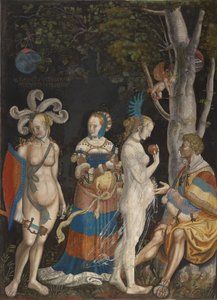 The Judgment of Paris, 1517-18 (olackerad mixed media på duk)