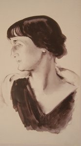 Porträtt av poeten Ana Akhmatova 1889-1966, 1928 av Nikolai Adrianovich Tyrsa