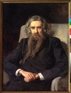 Portrait du philosophe et ecrivain Vladimir Solovyov (Soloviev, Solovev) (1853-1900) (Porträtt av filosofen och författaren Vladimir Solovyov) - Peinture de Nikolai Alexandrovich Yaroshenko (Yarochenko) (1846-1898), olja på duk