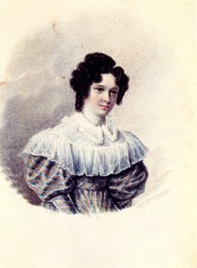 Porträtt av Alexandra Ivanovna Davydova 1802-1895, fru till Decembrist Vasily Davydov, 1830-1839