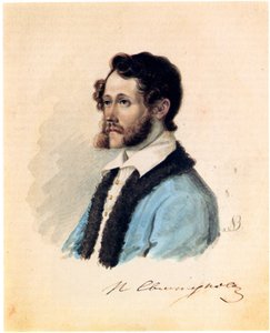 Porträtt av Decembrist Pjotr Svistunov 1803-1889, 1836 av Nikolai Alexandrovich Bestuzhev