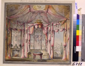 Inredning för boudoaren i greve Bezborodko-huset i Moskva, 1790-talet av Nikolai Alexandrovich Lvov