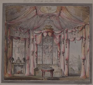 Inredning för boudoaren i greve Bezborodko-huset i Moskva, 1790-talet av Nikolai Alexandrovich Lvov