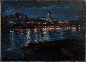 Seine på natten, ca. 1905. av Nikolai Alexandrovich Tarkhov