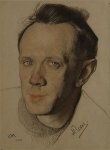 Porträtt av Mikhail Alexandrovich Tjechov 1891-1955, 1921