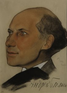Porträtt av poeten Andrei Bely 1880-1934, 1922
