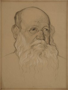Porträtt av revolutionsgreven Pyotr A. Kropotkin 1842-1921, 1920-1921 av Nikolai Andreevich Andreev