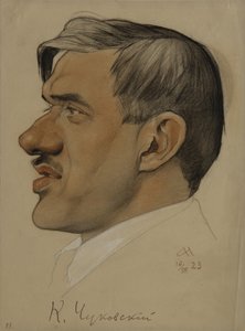 Porträtt av författaren Korney I. Chukovsky 1882-1969, 1923