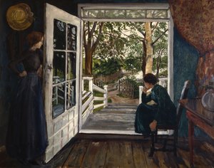 At the Garden Room Door (olja på duk)