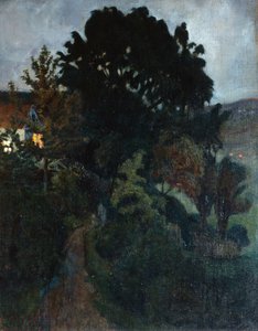 Höstskymning i trädgården av Nikolai Astrup