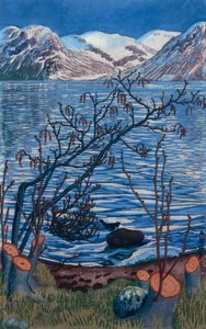 Fågel på sten av Nikolai Astrup