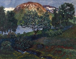 Junikväll i trädgården av Nikolai Astrup