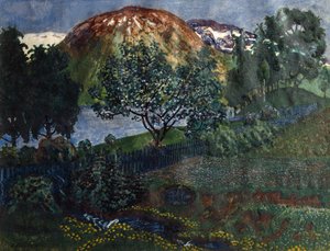 Junikväll i trädgården av Nikolai Astrup