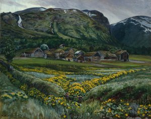 Lördagskväll och smörblommor av Nikolai Astrup