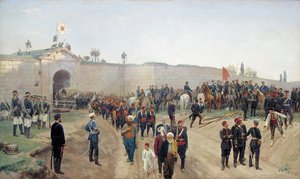 Turkisk kapitulation vid Nikopol den 4 juni 1877
