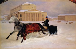 Polpar med en spårhäst på Bolsjojteatern i Moskva, 1852