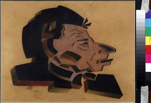 Porträtt av scenproducenten Vsevolod Meyerhold (1874-1940) Oeuvre de Nikolai Ivanovich Kulbin (Nicolas Koulbine) (1868-1917) avant garde russe - Porträtt av Vsevolod Meyerhold (1874-1940) av Kulbin, Nikolai Ivanovich-191868-1918