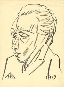 Porträtt av poeten Velimir Khlebnikov 1885-1922, 1913