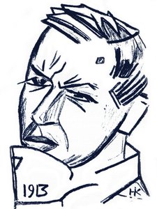 Porträtt av konstnären och författaren David Burliuk 1882-1967, 1913