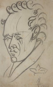 Porträtt av poeten Vasili Kamensky 1884-1961, 1913.