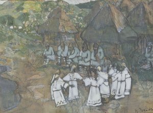Cirkeldans, tidigt 1900-tal av Nikolai Konstantinowitsch Roerich