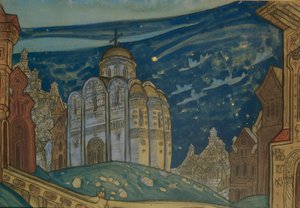 Putivl. Scenografi för operan Prince Igor av A. Borodin, 1914 av Nikolai Konstantinowitsch Roerich