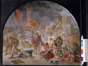 Förstörelsen av Jerusalems tempel. Målning av Nikolai Nikolayevich Ge (Gay) (1831-1894), olja på duk